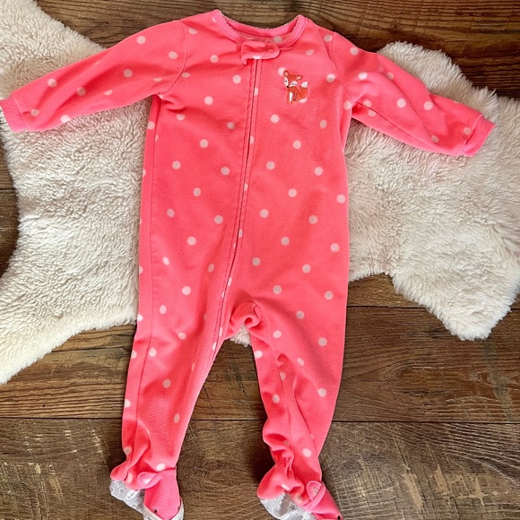 Carter's Neon Pink Fox Sleeper - Picture 1 of 1